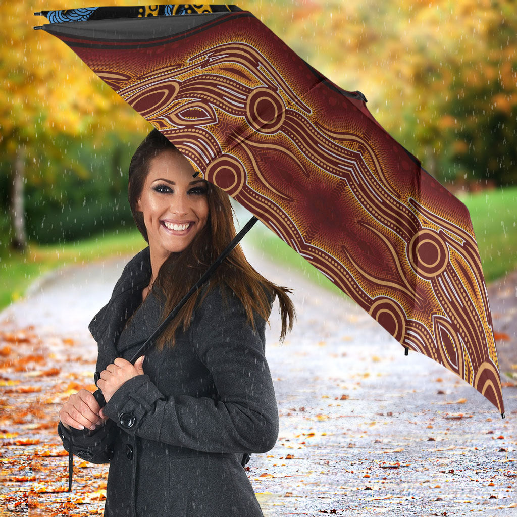 Didgeridoo Umbrella Australian Aboriginal Sun Motif Indigenous Art