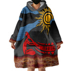 Didgeridoo Wearable Blanket Hoodie Australian Aboriginal Sun Motif Indigenous Art