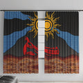 Didgeridoo Window Curtain Australian Aboriginal Sun Motif Indigenous Art