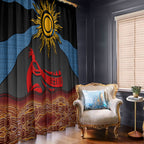 Didgeridoo Window Curtain Australian Aboriginal Sun Motif Indigenous Art