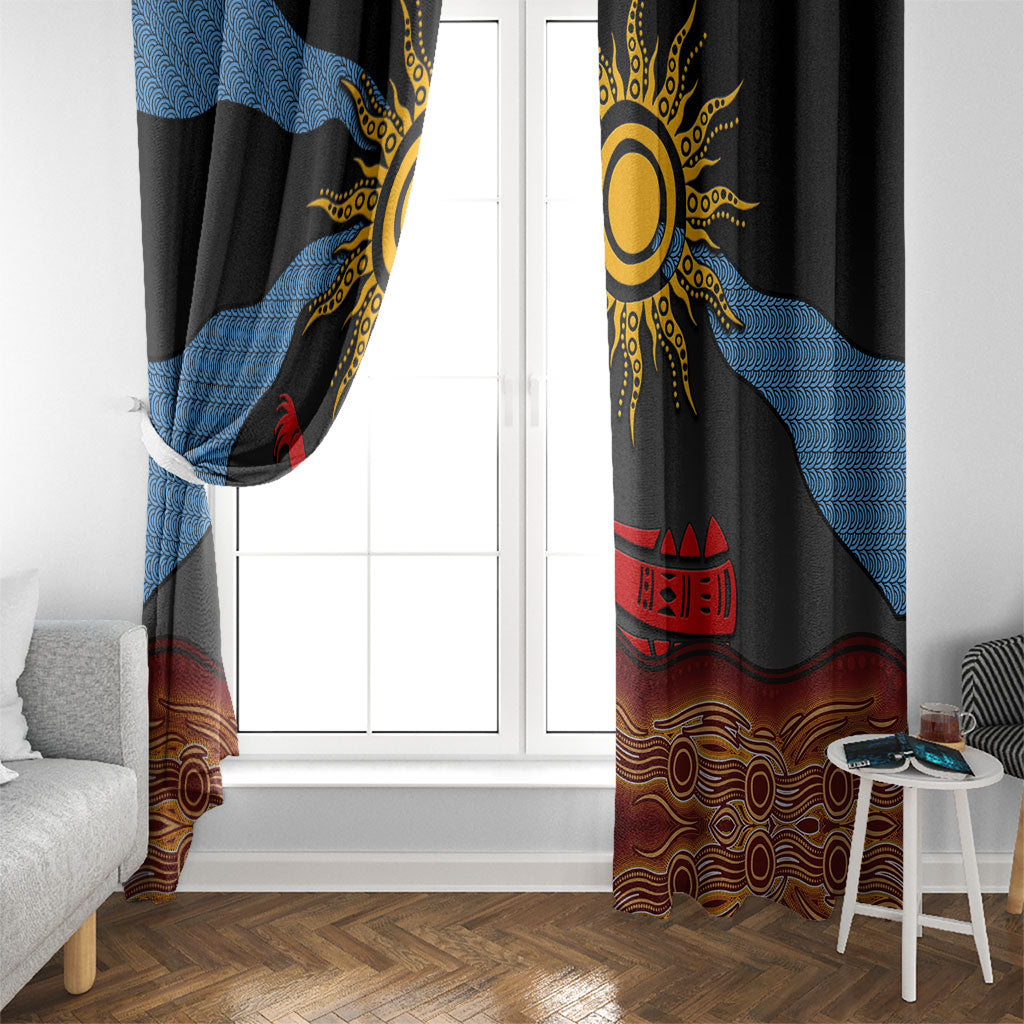 Didgeridoo Window Curtain Australian Aboriginal Sun Motif Indigenous Art