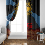 Didgeridoo Window Curtain Australian Aboriginal Sun Motif Indigenous Art