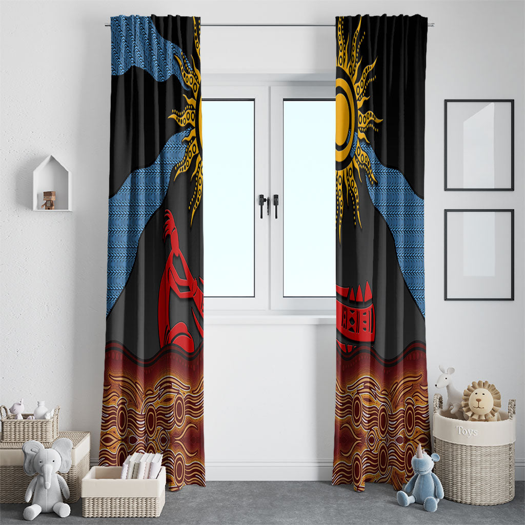 Didgeridoo Window Curtain Australian Aboriginal Sun Motif Indigenous Art