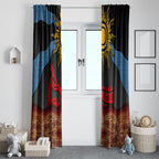 Didgeridoo Window Curtain Australian Aboriginal Sun Motif Indigenous Art