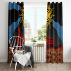 Didgeridoo Window Curtain Australian Aboriginal Sun Motif Indigenous Art