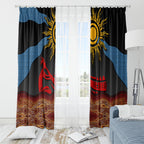Didgeridoo Window Curtain Australian Aboriginal Sun Motif Indigenous Art