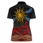 Didgeridoo Women Polo Shirt Australian Aboriginal Sun Motif Indigenous Art