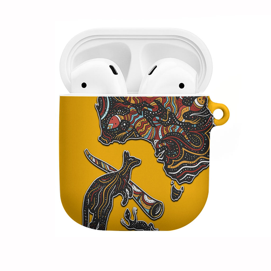 Didgeridoo Kangaroo Australia AirPods Case Aboriginal Dot Art Indigenous Wildlife
