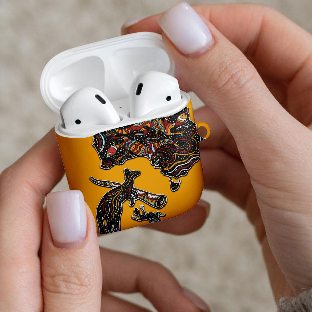 Didgeridoo Kangaroo Australia AirPods Case Aboriginal Dot Art Indigenous Wildlife
