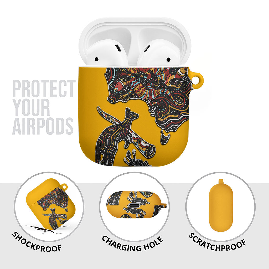 Didgeridoo Kangaroo Australia AirPods Case Aboriginal Dot Art Indigenous Wildlife