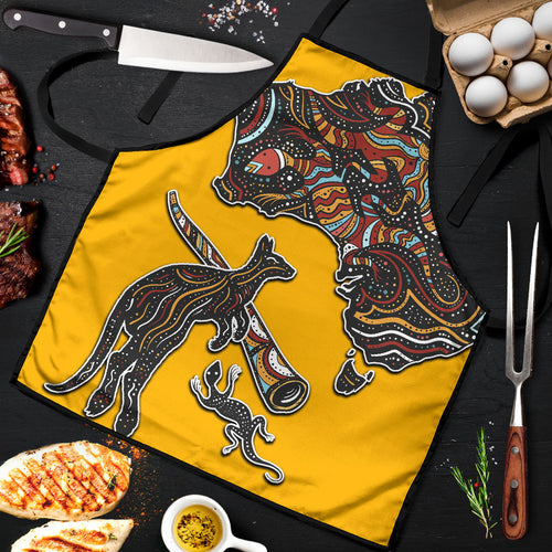 Didgeridoo Kangaroo Australia Apron Aboriginal Dot Art Indigenous Wildlife