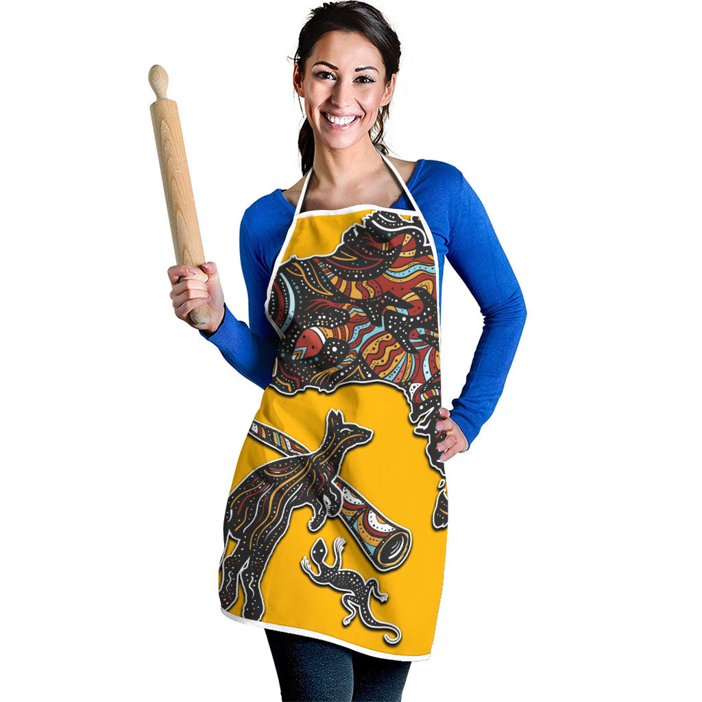 Didgeridoo Kangaroo Australia Apron Aboriginal Dot Art Indigenous Wildlife