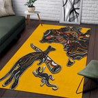Didgeridoo Kangaroo Australia Area Rug Aboriginal Dot Art Indigenous Wildlife