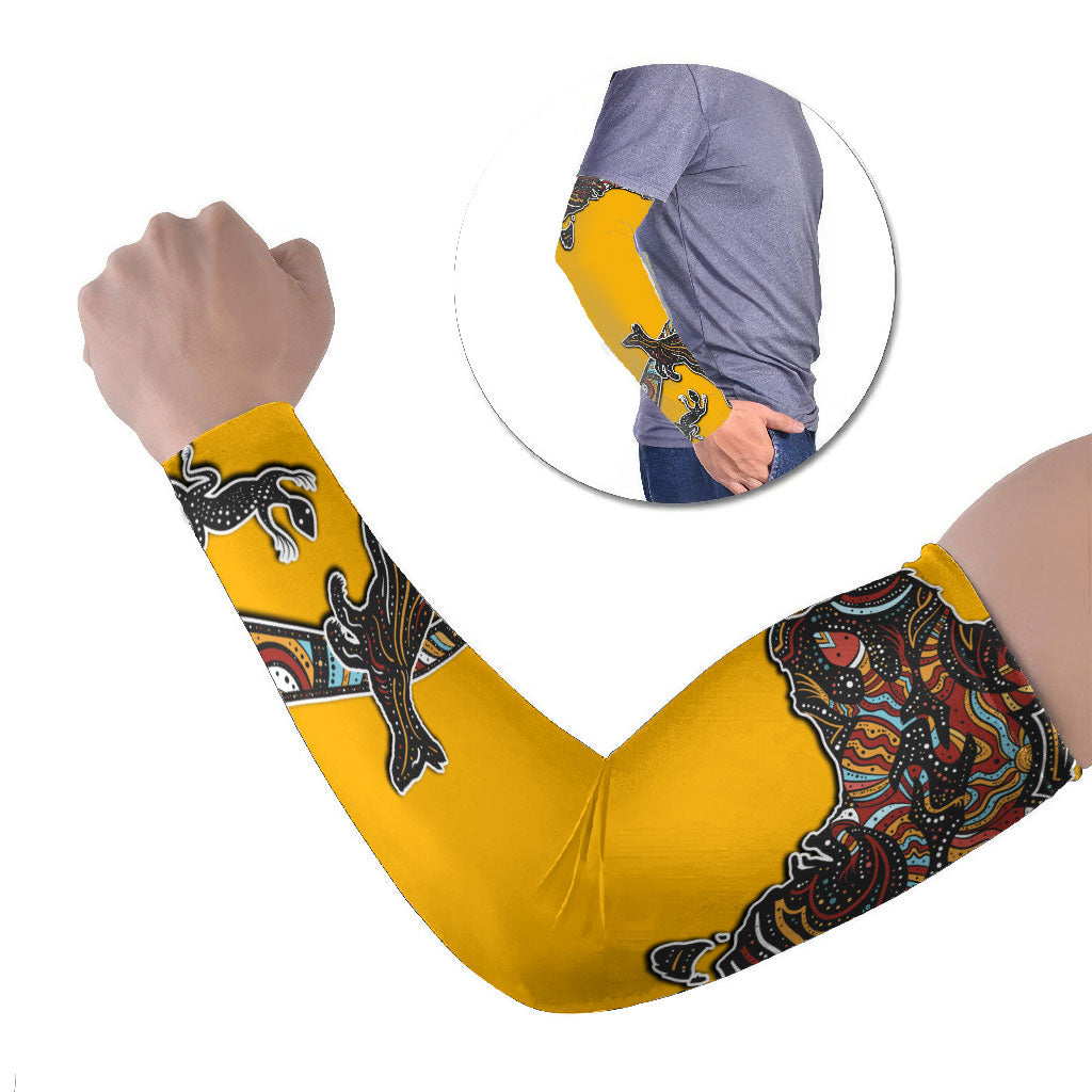 Didgeridoo Kangaroo Australia Arm Sleeves Aboriginal Dot Art Indigenous Wildlife