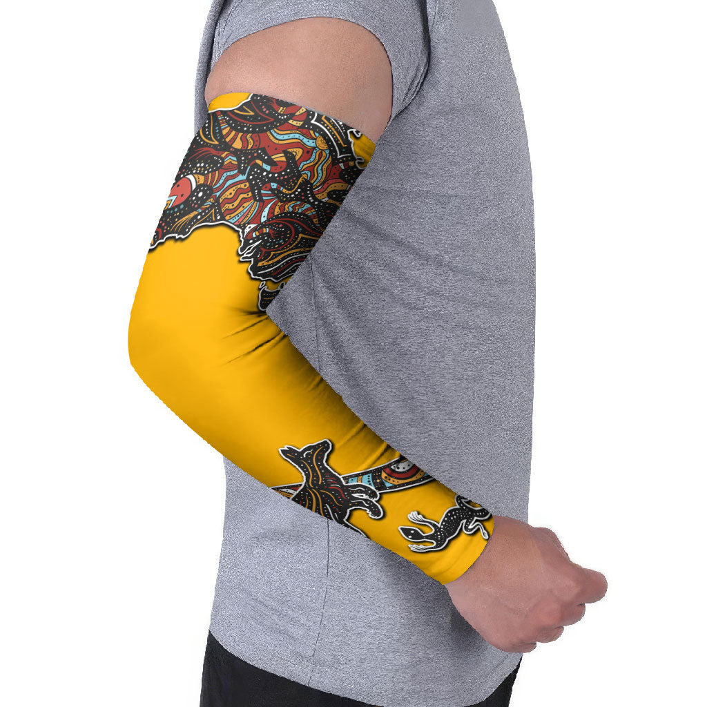 Didgeridoo Kangaroo Australia Arm Sleeves Aboriginal Dot Art Indigenous Wildlife