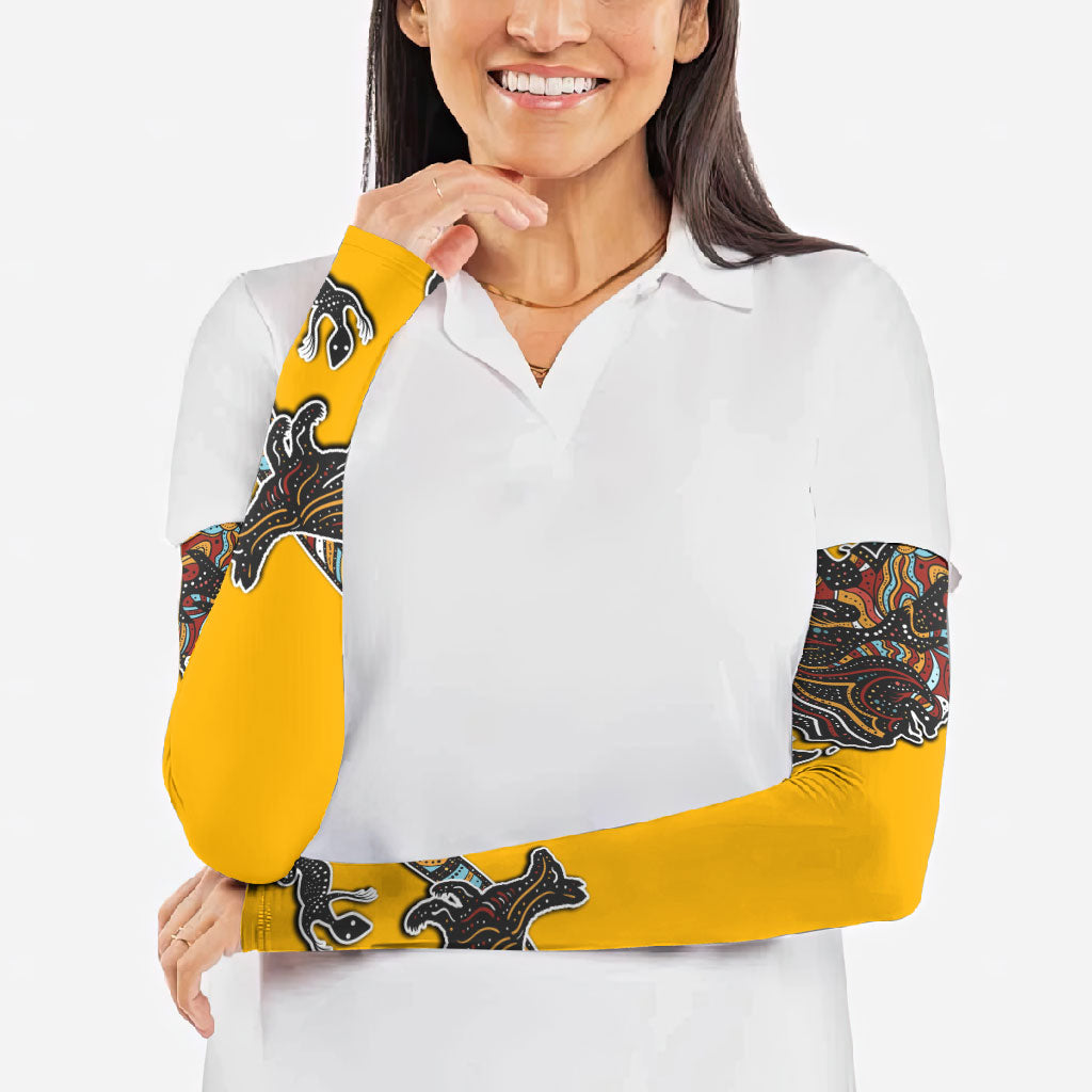Didgeridoo Kangaroo Australia Arm Sleeves Aboriginal Dot Art Indigenous Wildlife