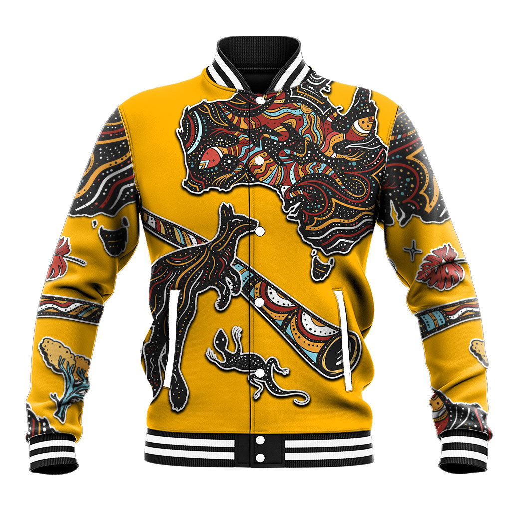 Didgeridoo Kangaroo Australia Baseball Jacket Aboriginal Dot Art Indigenous Wildlife