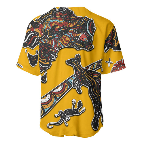 Didgeridoo Kangaroo Australia Baseball Jersey Aboriginal Dot Art Indigenous Wildlife