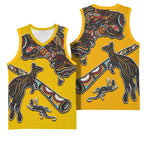 Didgeridoo Kangaroo Australia Basketball Jersey Aboriginal Dot Art Indigenous Wildlife