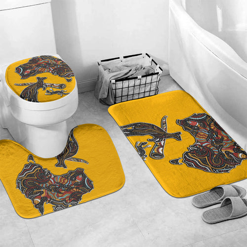 Didgeridoo Kangaroo Australia Bathroom Set Aboriginal Dot Art Indigenous Wildlife
