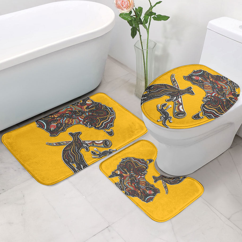 Didgeridoo Kangaroo Australia Bathroom Set Aboriginal Dot Art Indigenous Wildlife