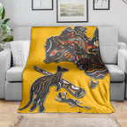 Didgeridoo Kangaroo Australia Blanket Aboriginal Dot Art Indigenous Wildlife