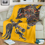 Didgeridoo Kangaroo Australia Blanket Aboriginal Dot Art Indigenous Wildlife