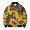 Didgeridoo Kangaroo Australia Bomber Puffer Jacket Aboriginal Dot Art Indigenous Wildlife