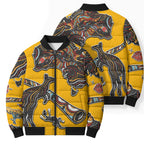 Didgeridoo Kangaroo Australia Bomber Puffer Jacket Aboriginal Dot Art Indigenous Wildlife