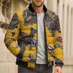 Didgeridoo Kangaroo Australia Bomber Puffer Jacket Aboriginal Dot Art Indigenous Wildlife