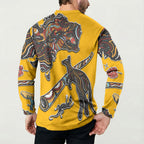 Didgeridoo Kangaroo Australia Button Sweatshirt Aboriginal Dot Art Indigenous Wildlife