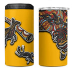 Didgeridoo Kangaroo Australia 4 in 1 Can Cooler Tumbler Aboriginal Dot Art Indigenous Wildlife