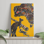 Didgeridoo Kangaroo Australia Canvas Wall Art Aboriginal Dot Art Indigenous Wildlife