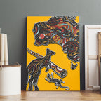 Didgeridoo Kangaroo Australia Canvas Wall Art Aboriginal Dot Art Indigenous Wildlife