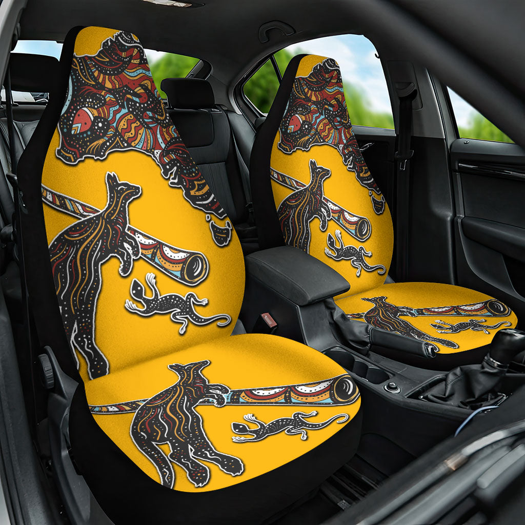 Didgeridoo Kangaroo Australia Car Seat Cover Aboriginal Dot Art Indigenous Wildlife