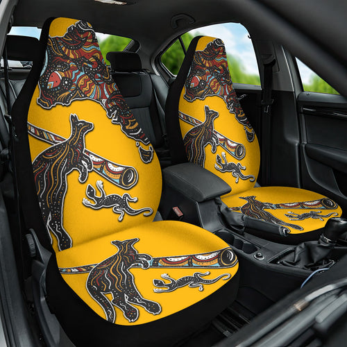 Didgeridoo Kangaroo Australia Car Seat Cover Aboriginal Dot Art Indigenous Wildlife