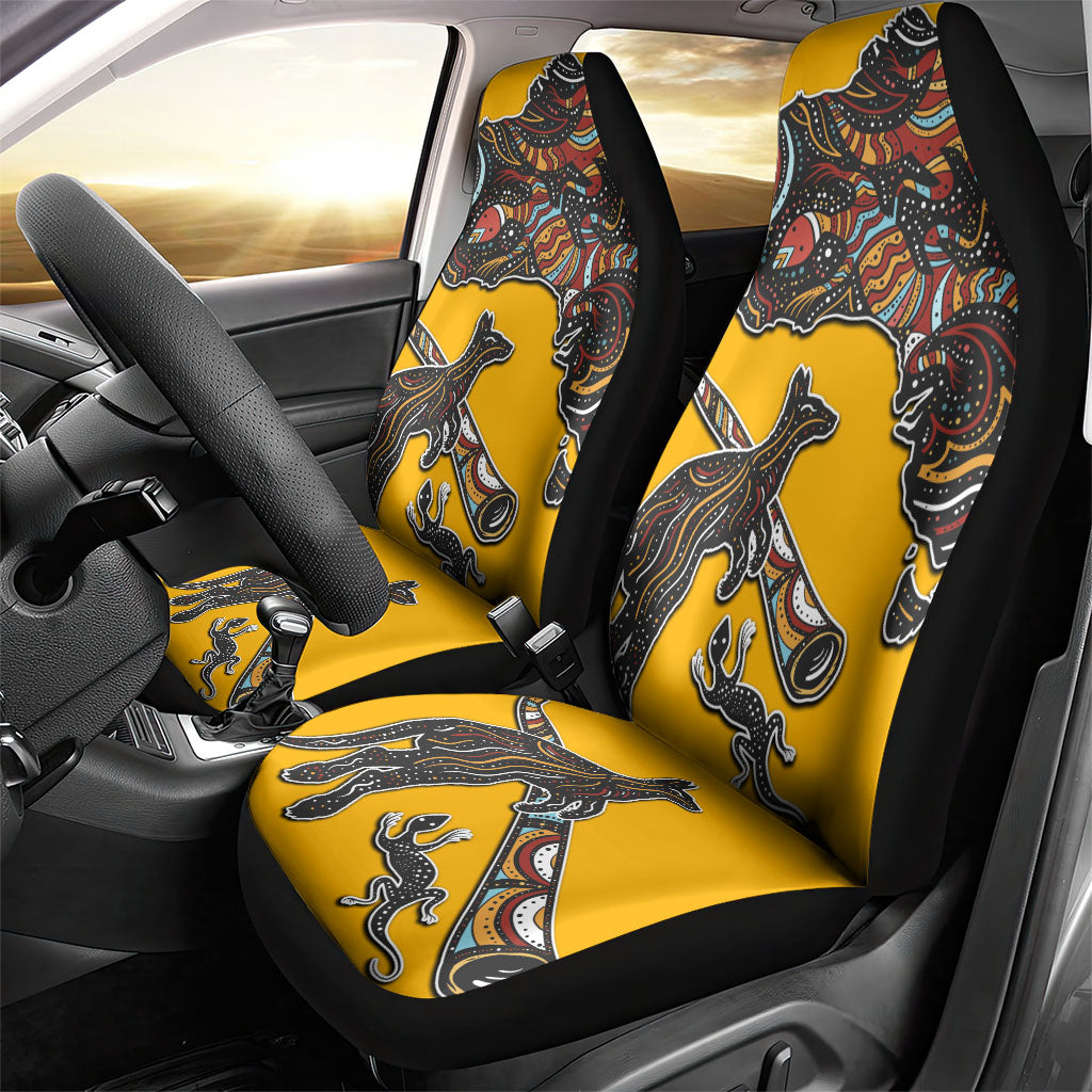 Didgeridoo Kangaroo Australia Car Seat Cover Aboriginal Dot Art Indigenous Wildlife