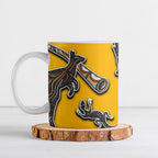 Didgeridoo Kangaroo Australia Ceramic Mug Aboriginal Dot Art Indigenous Wildlife