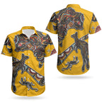 Didgeridoo Kangaroo Australia Couples Matching Short Sleeve Bodycon Dress and Hawaiian Shirt Aboriginal Dot Art Indigenous Wildlife