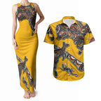 Didgeridoo Kangaroo Australia Couples Matching Tank Maxi Dress and Hawaiian Shirt Aboriginal Dot Art Indigenous Wildlife