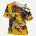 Didgeridoo Kangaroo Australia Cross Shoulder Shirt Aboriginal Dot Art Indigenous Wildlife