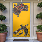Didgeridoo Kangaroo Australia Door Cover Aboriginal Dot Art Indigenous Wildlife