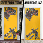 Didgeridoo Kangaroo Australia Door Cover Aboriginal Dot Art Indigenous Wildlife
