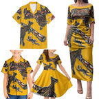 Didgeridoo Kangaroo Australia Family Matching Puletasi and Hawaiian Shirt Aboriginal Dot Art Indigenous Wildlife