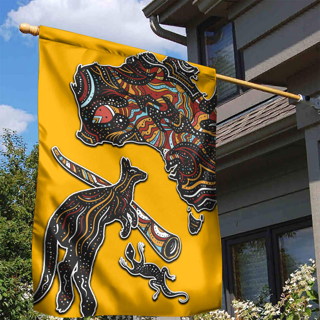 Didgeridoo Kangaroo Australia Garden Flag Aboriginal Dot Art Indigenous Wildlife