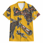 Didgeridoo Kangaroo Australia Hawaiian Shirt Aboriginal Dot Art Indigenous Wildlife