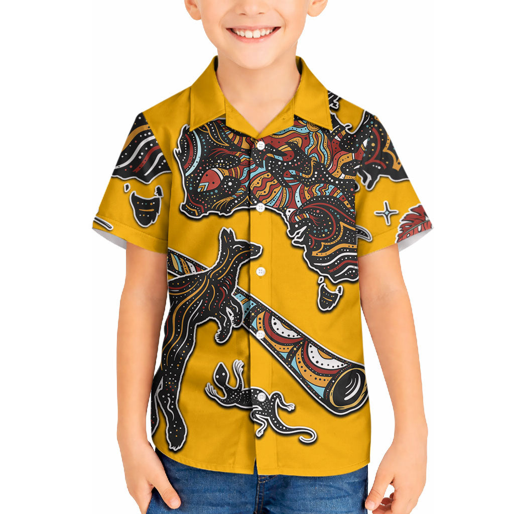 Didgeridoo Kangaroo Australia Hawaiian Shirt Aboriginal Dot Art Indigenous Wildlife