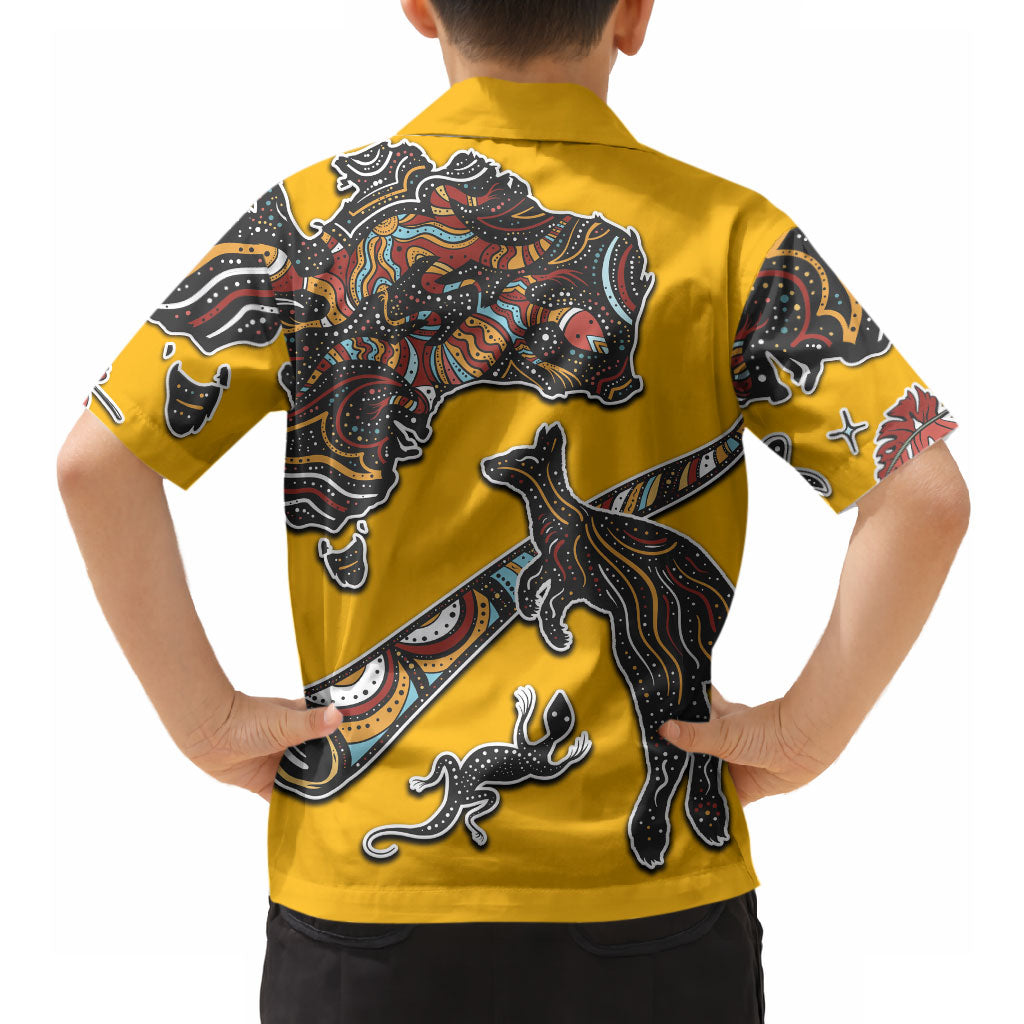 Didgeridoo Kangaroo Australia Hawaiian Shirt Aboriginal Dot Art Indigenous Wildlife