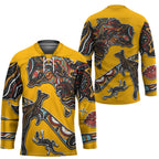 Didgeridoo Kangaroo Australia Hockey Jersey Aboriginal Dot Art Indigenous Wildlife