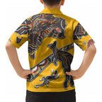 Didgeridoo Kangaroo Australia Kid Hawaiian Shirt Aboriginal Dot Art Indigenous Wildlife